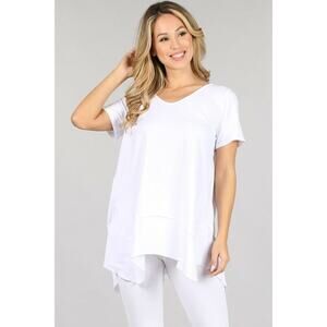 🦋 Chatoyant Basic Mineral Wash Top White Large 🦋